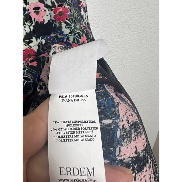Erdem Ivana Laser cut Neoprene Dress Size 4 Floral Fit And Flare Sheer - Picture 5 of 6